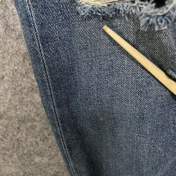 Joe's Crop Jeans Sz 32 Blue Distressed Raw Hem Billie Boyfriend Slim - SIZE NOTE - Picture 7 of 10